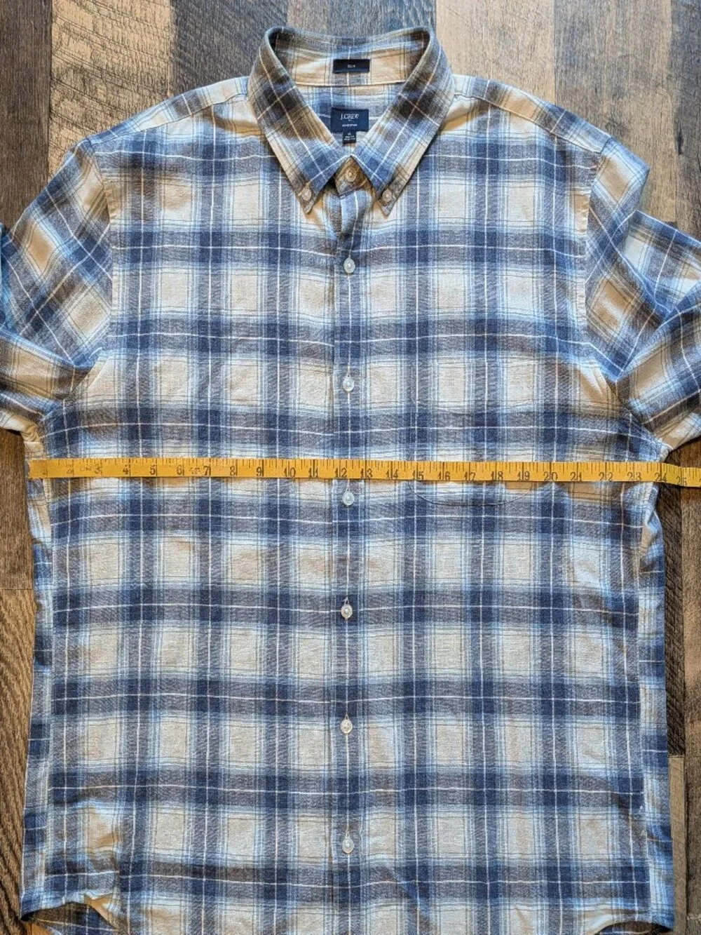 J. Crew Homespun Cotton Plaid Button-Down Shirt XL Blue White